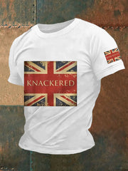 Men's Slang Knackered UK Flag Print Casual Tee trupatriotic