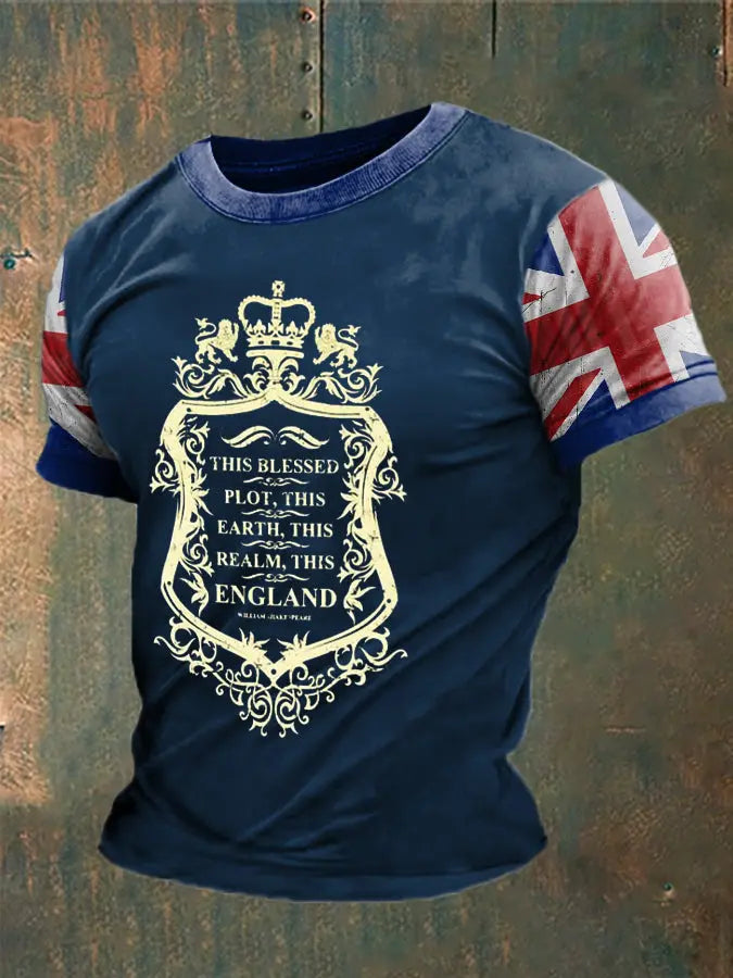 Men's British Shakespeare Printed T-shirt trupatriotic