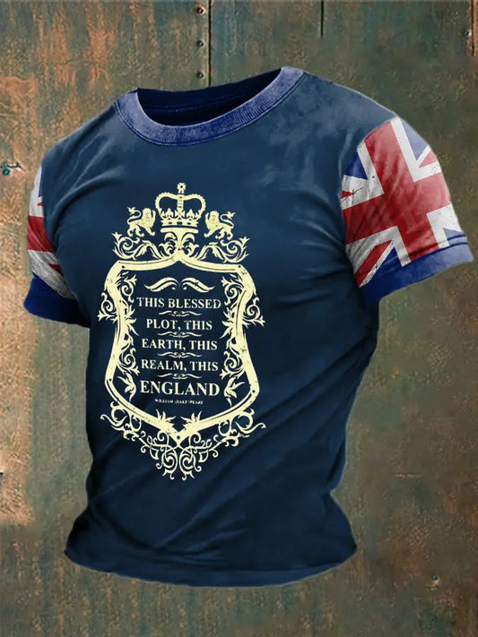 Men's British Shakespeare Printed T-shirt trupatriotic