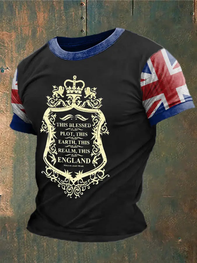 Men's British Shakespeare Printed T-shirt trupatriotic