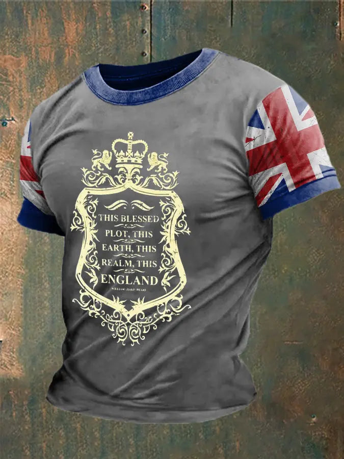 Men's British Shakespeare Printed T-shirt trupatriotic