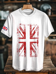 Men's England Flag Printed Short Sleeve T-shirt trupatriotic