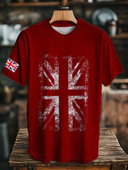 Men's England Flag Printed Short Sleeve T-shirt trupatriotic