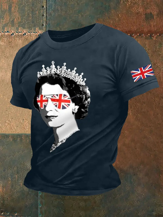 Men's Elizabeth II Print Casual Tee trupatriotic