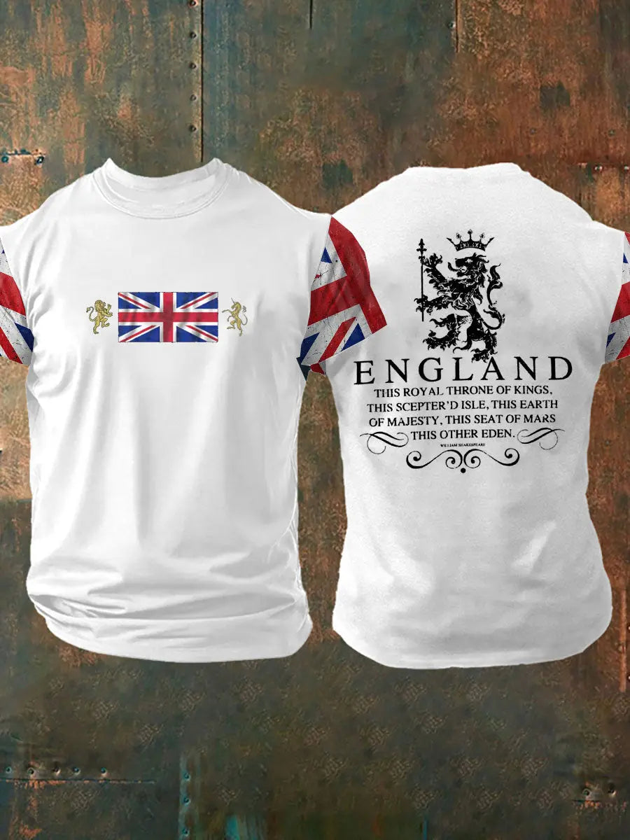 Men's British Shakespeare Printed T-shirt trupatriotic