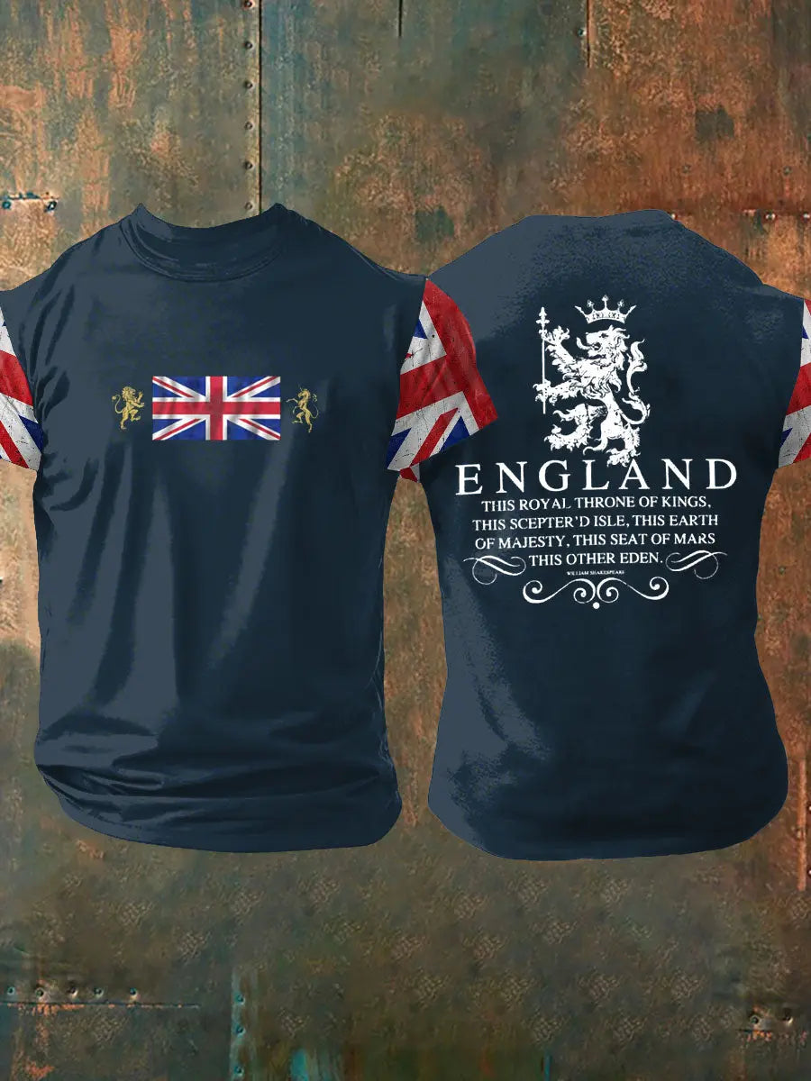 Men's British Shakespeare Printed T-shirt trupatriotic