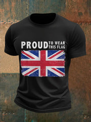 Men's Proud To Wear This Flag UK Flag Print Casual Tee trupatriotic