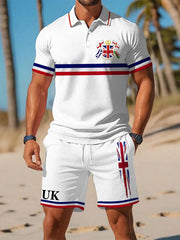 Men's Union Jack Print Polo Set trupatriotic