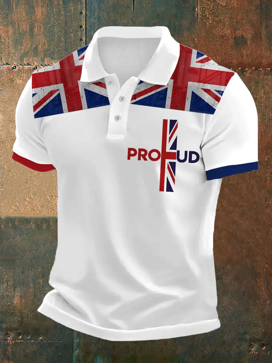 Men's Proud To Be British Printed Polo Shirt trupatriotic