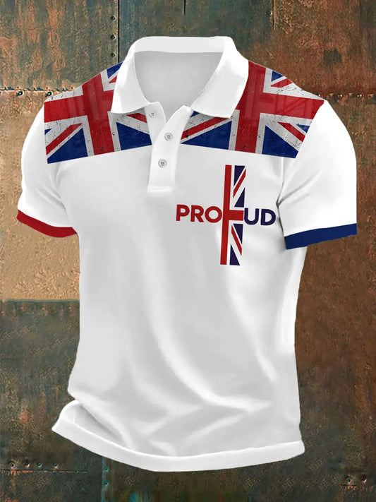 Men's Proud To Be British Printed Polo Shirt trupatriotic