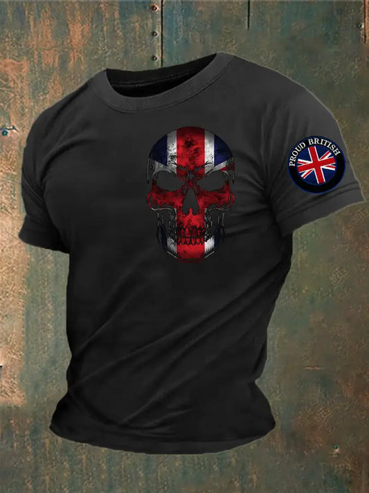 Men's Proud To Be British Skull Printed T-shirt trupatriotic