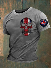 Men's Proud To Be British Skull Printed T-shirt trupatriotic
