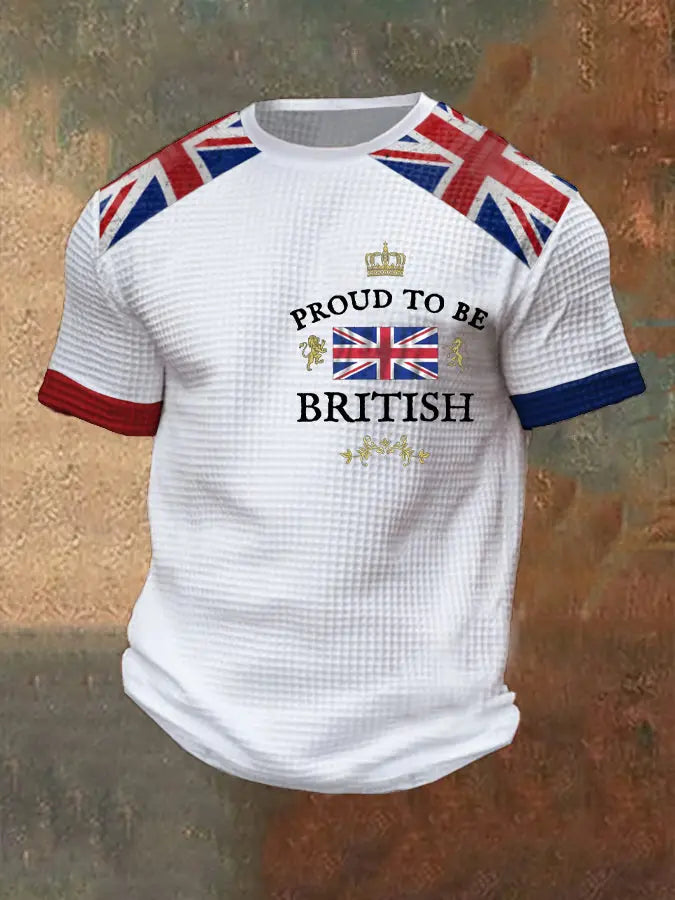 Men's Proud To Be British Printed Waffle T-shirt trupatriotic