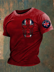 Men's Proud To Be British Skull Printed T-shirt trupatriotic