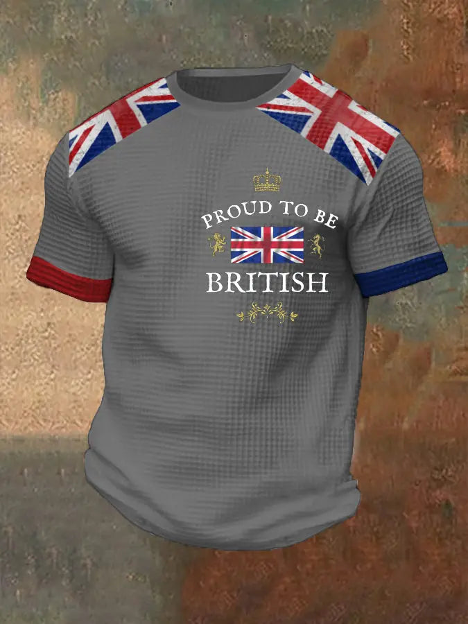 Men's Proud To Be British Printed Waffle T-shirt trupatriotic