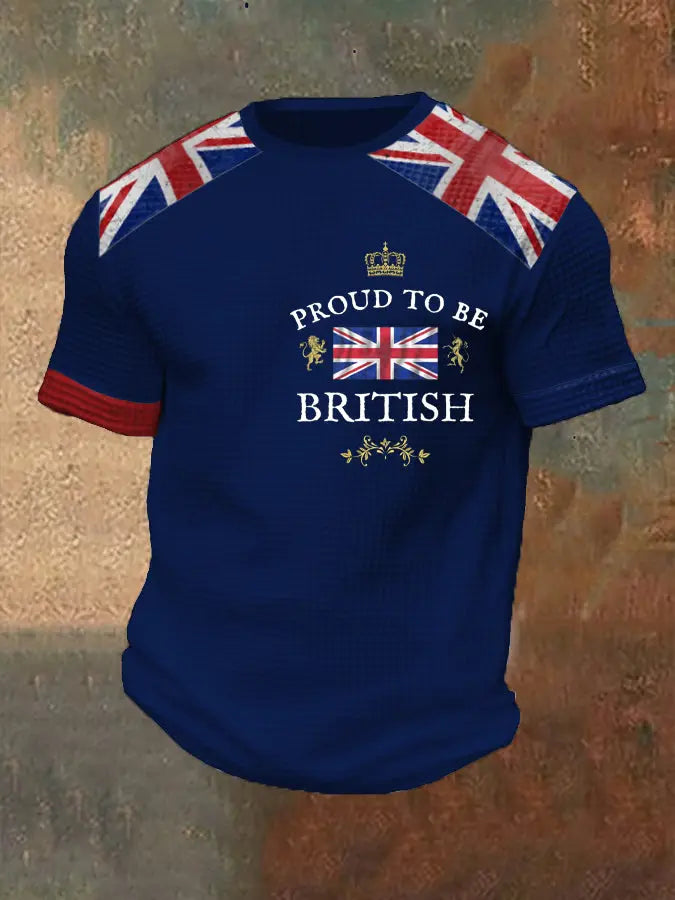 Men's Proud To Be British Printed Waffle T-shirt trupatriotic