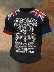 Men's Don't Mess With My Country British Printed Waffle T-shirt trupatriotic