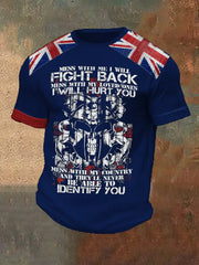 Men's Don't Mess With My Country British Printed Waffle T-shirt trupatriotic