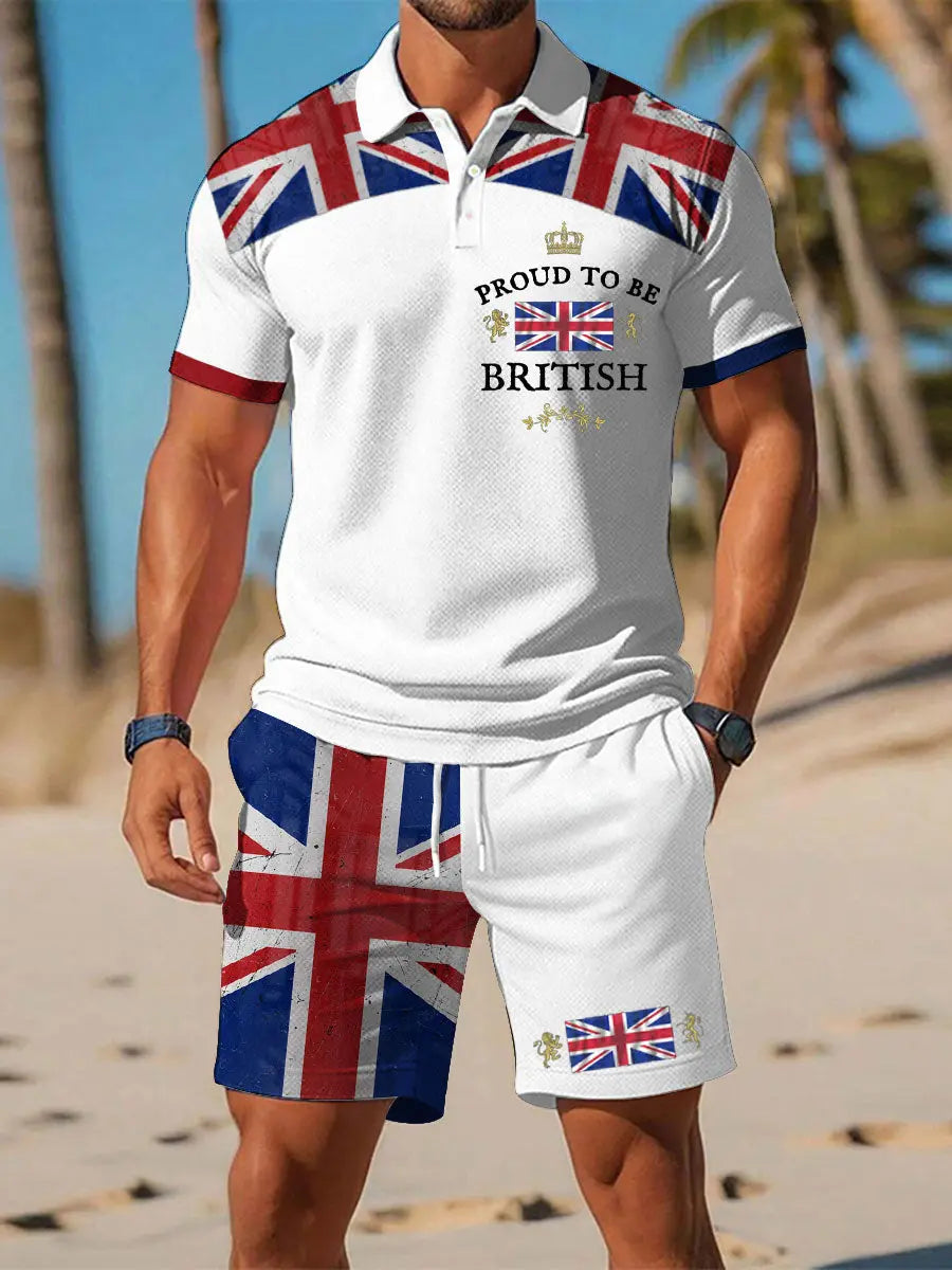 Men's Proud To Be British Printed Polo Sets trupatriotic