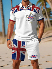 Men's Proud To Be British Printed Polo Sets trupatriotic