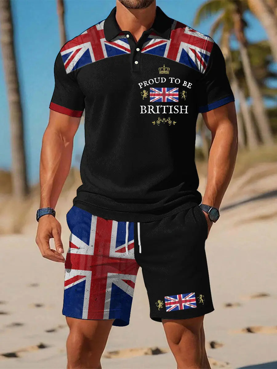 Men's Proud To Be British Printed Polo Sets trupatriotic
