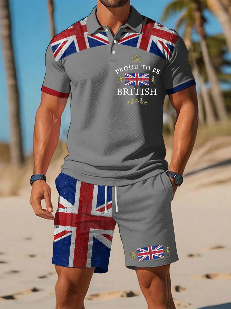 Men's Proud To Be British Printed Polo Sets trupatriotic