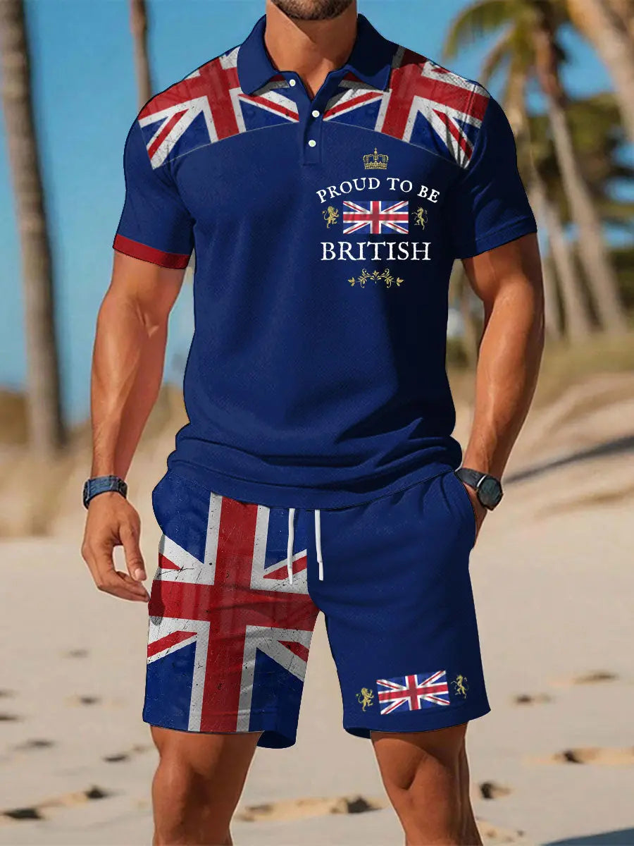Men's Proud To Be British Printed Polo Sets trupatriotic