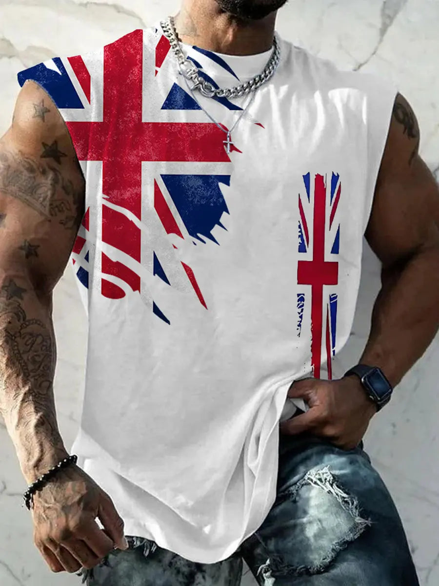 Men's Union Jack Printed Casual Vest trupatriotic
