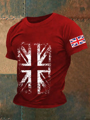 Men's UK Flag Printed Casual Short Sleeve T-shirt trupatriotic