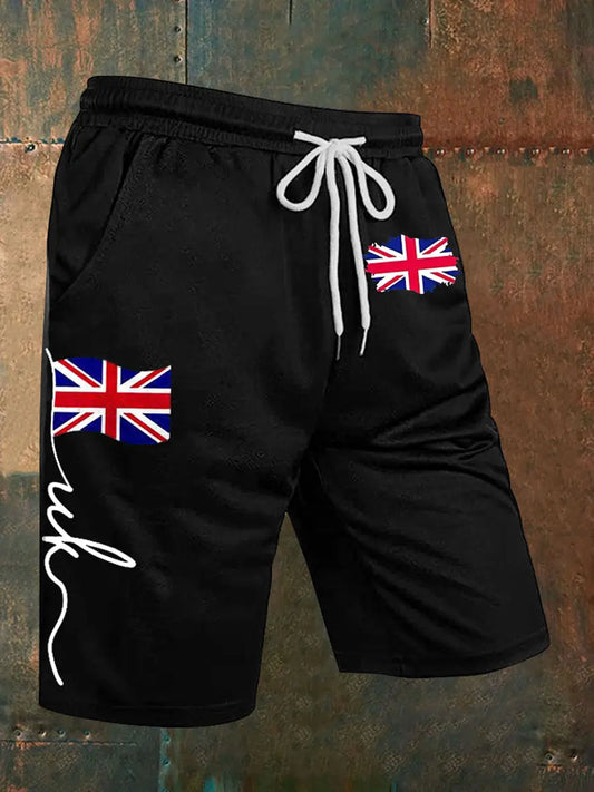 Men's Union Jack Print Casual Shorts trupatriotic