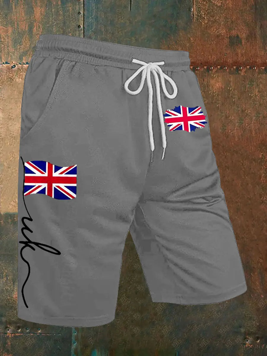 Men's Union Jack Print Casual Shorts trupatriotic