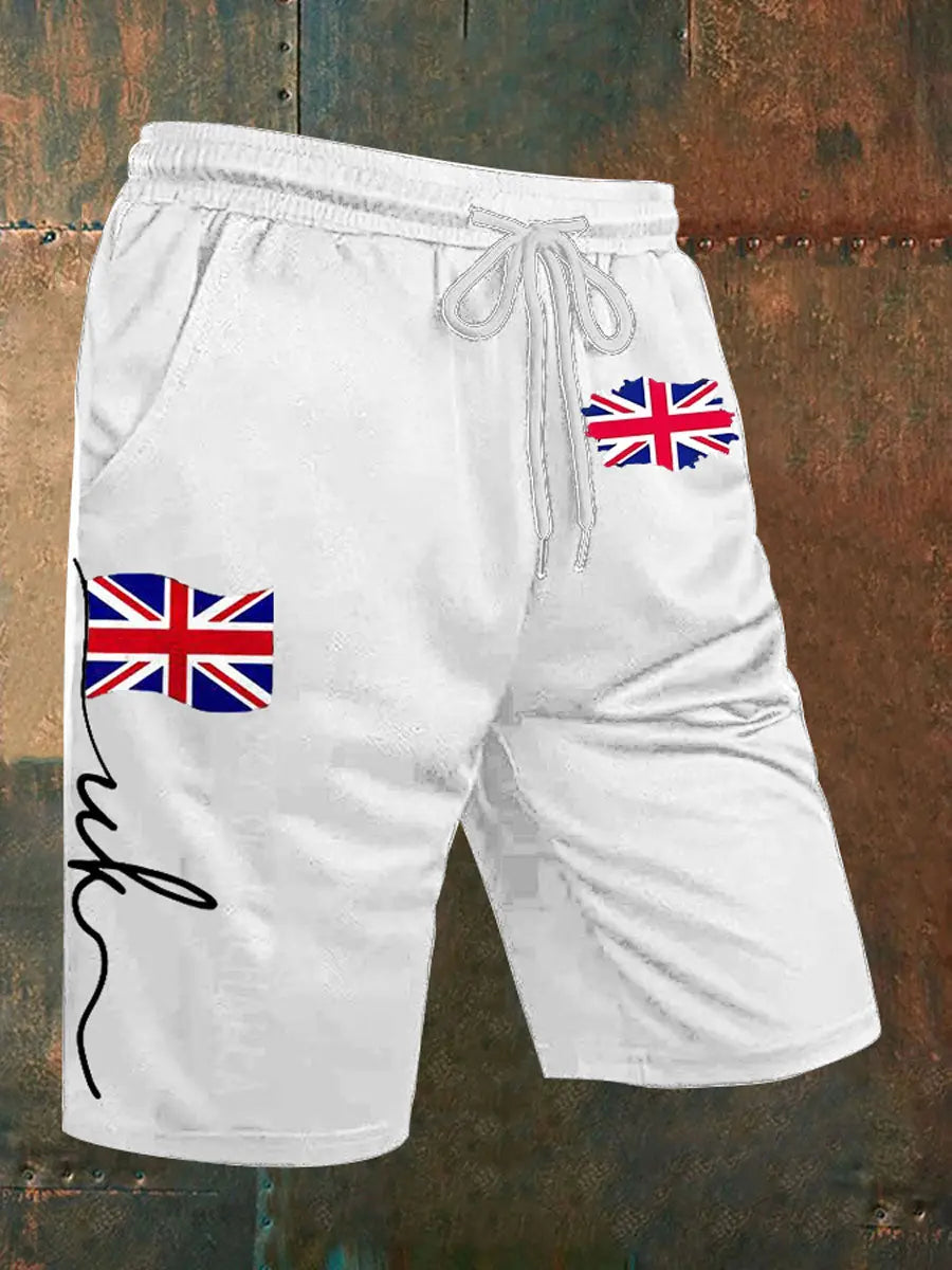 Men's Union Jack Print Casual Shorts trupatriotic