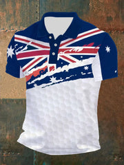 Men's UK Flag Printed Casual POLO T-shirt trupatriotic