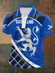 Men's Scotland Print Casual Polo trupatriotic
