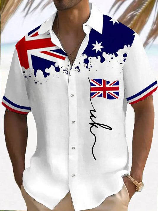 Men's Union Jack Print Casual Shirt trupatriotic