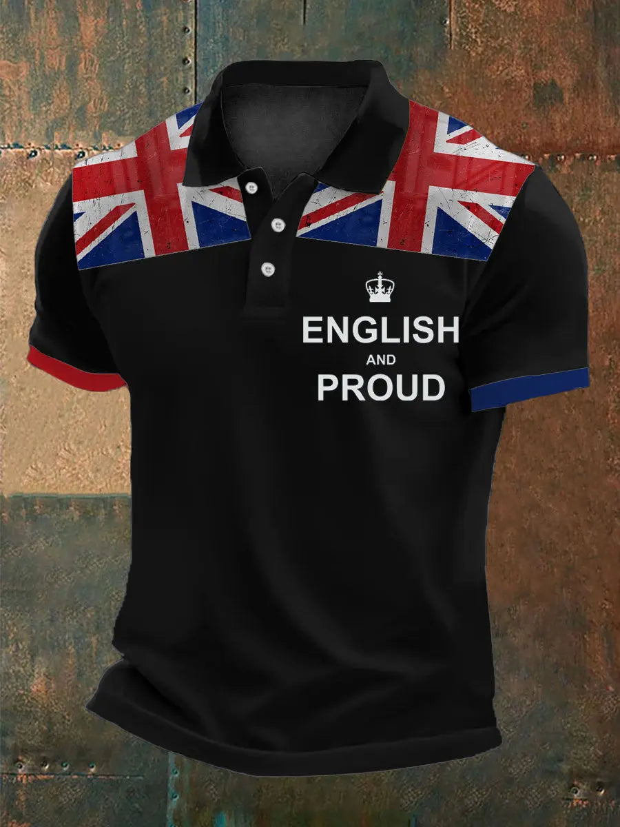 Men's English Proud Printed Polo Shirt trupatriotic