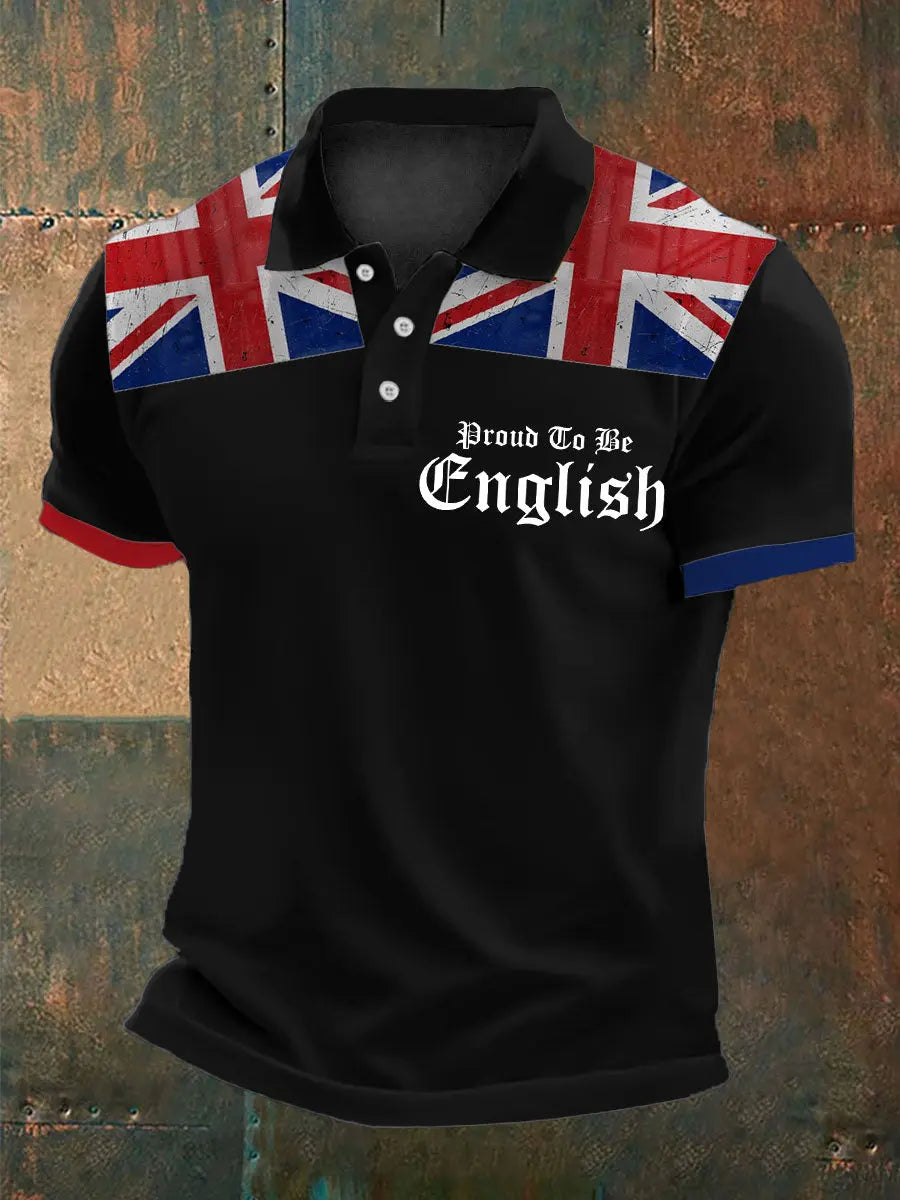Men's English Proud Printed Polo Shirt trupatriotic