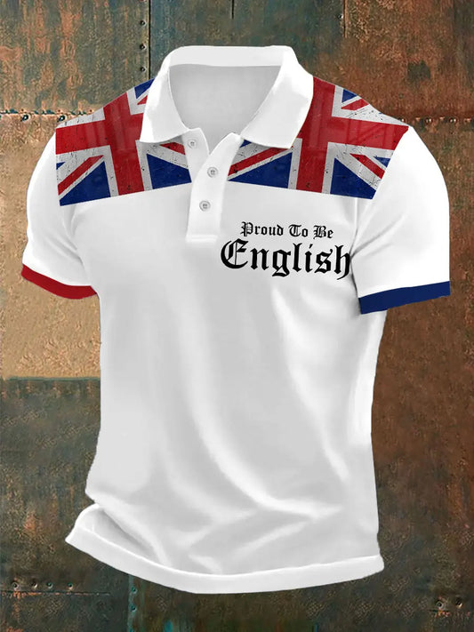 Men's English Proud Printed Polo Shirt trupatriotic
