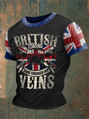 Men's British Blood Proud Printed T-shirt trupatriotic