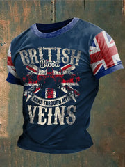 Men's British Blood Proud Printed T-shirt trupatriotic