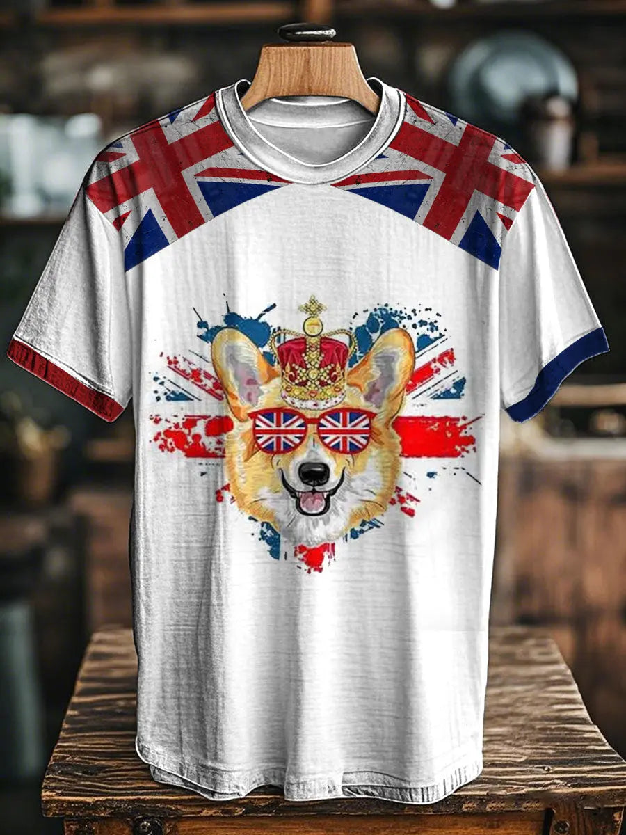 Unisex British Corgi Printed T-Shirt trupatriotic