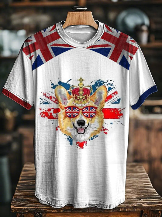 Unisex British Corgi Printed T-Shirt trupatriotic