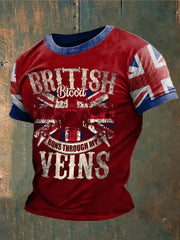 Men's British Blood Proud Printed T-shirt trupatriotic