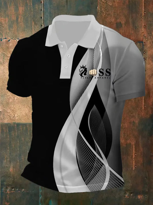 Men's Vintage Lettering Casual Polo Shirt trupatriotic