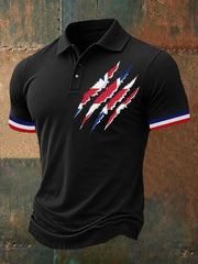 Men's Union Jack Print Casual Polo Shirt trupatriotic