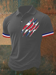 Men's Union Jack Print Casual Polo Shirt trupatriotic