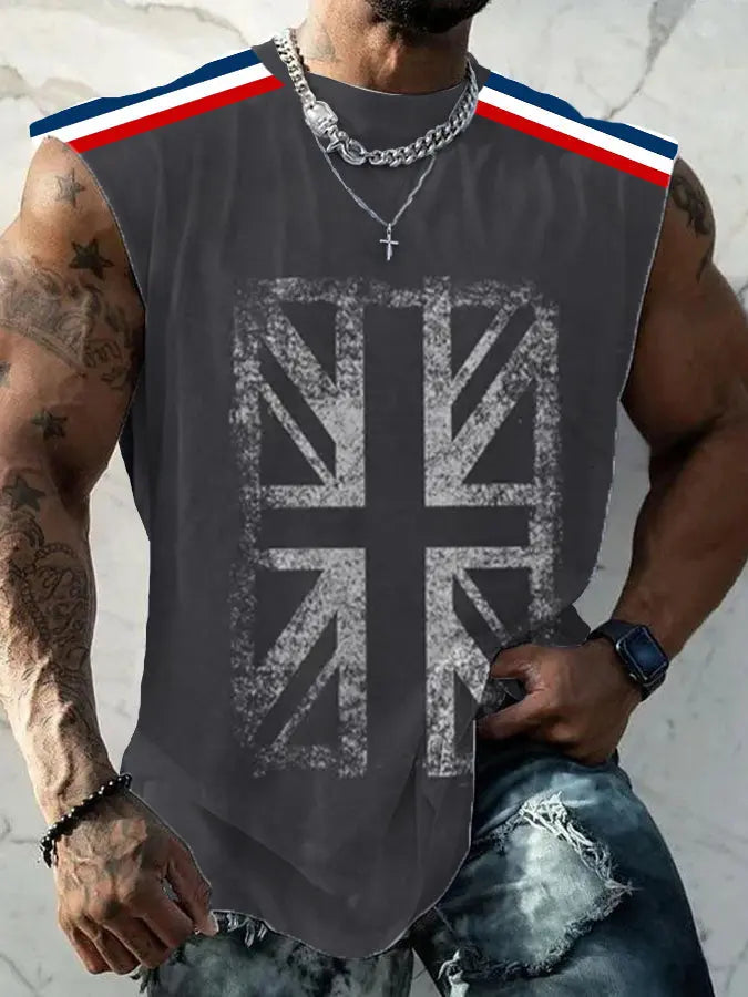 Men's UK Flag Printed Casual Vests trupatriotic