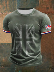 Men's UK Flag Printed Casual Short Sleeve T-shirt trupatriotic