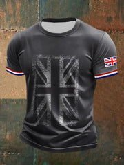Men's UK Flag Printed Casual Short Sleeve T-shirt trupatriotic