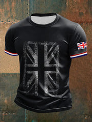 Men's UK Flag Printed Casual Short Sleeve T-shirt trupatriotic